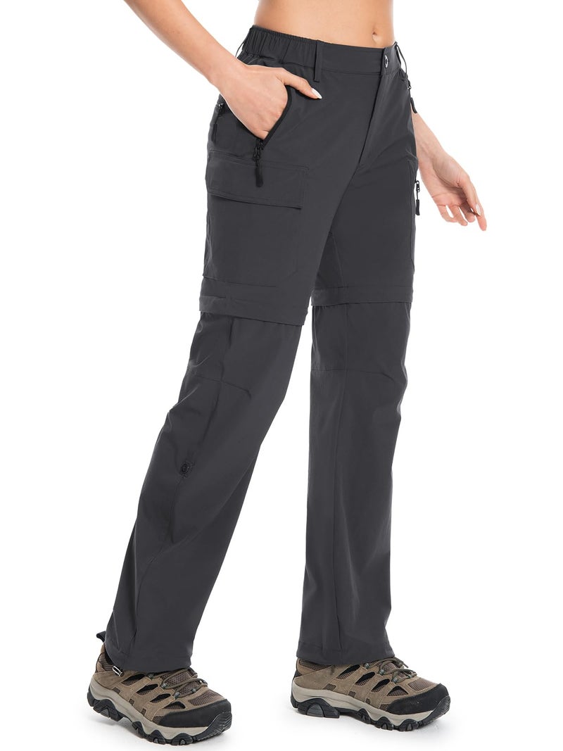 Wespornow Women's-Hiking-Pants Convertible-Zip-Off-Quick-Dry-Pants for Cargo, Camping, Travel, Outdoor, Fishing, Safari (Grey, Small, s) - Image 2